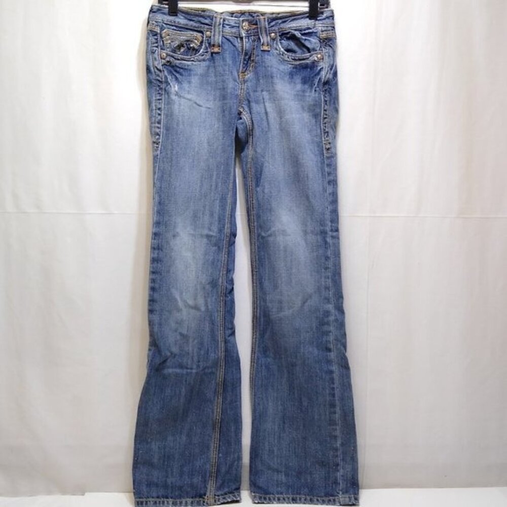 VF Jeanswear Women's 3x34 Low Rise Flared Legs With Silver & Gold Mini-Studs EUC